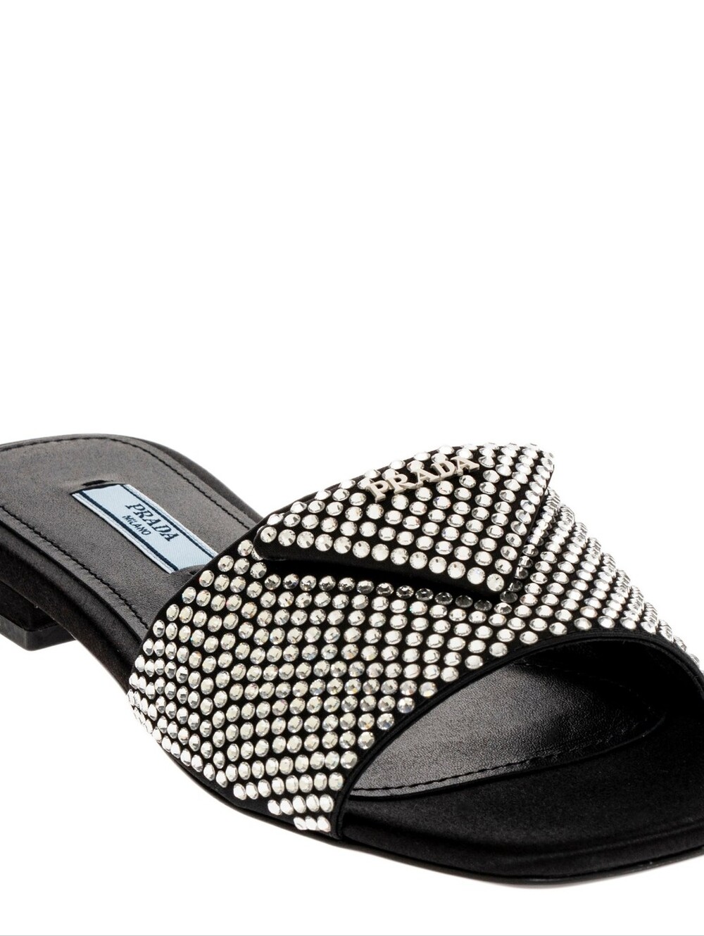 Prada Black Embellished Slides